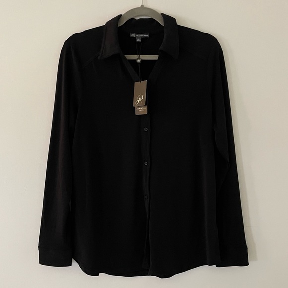 NWT - Adrianna Papell Women’s Stretch Knit Button-Up Shirt - Size Medium - Picture 3 of 8